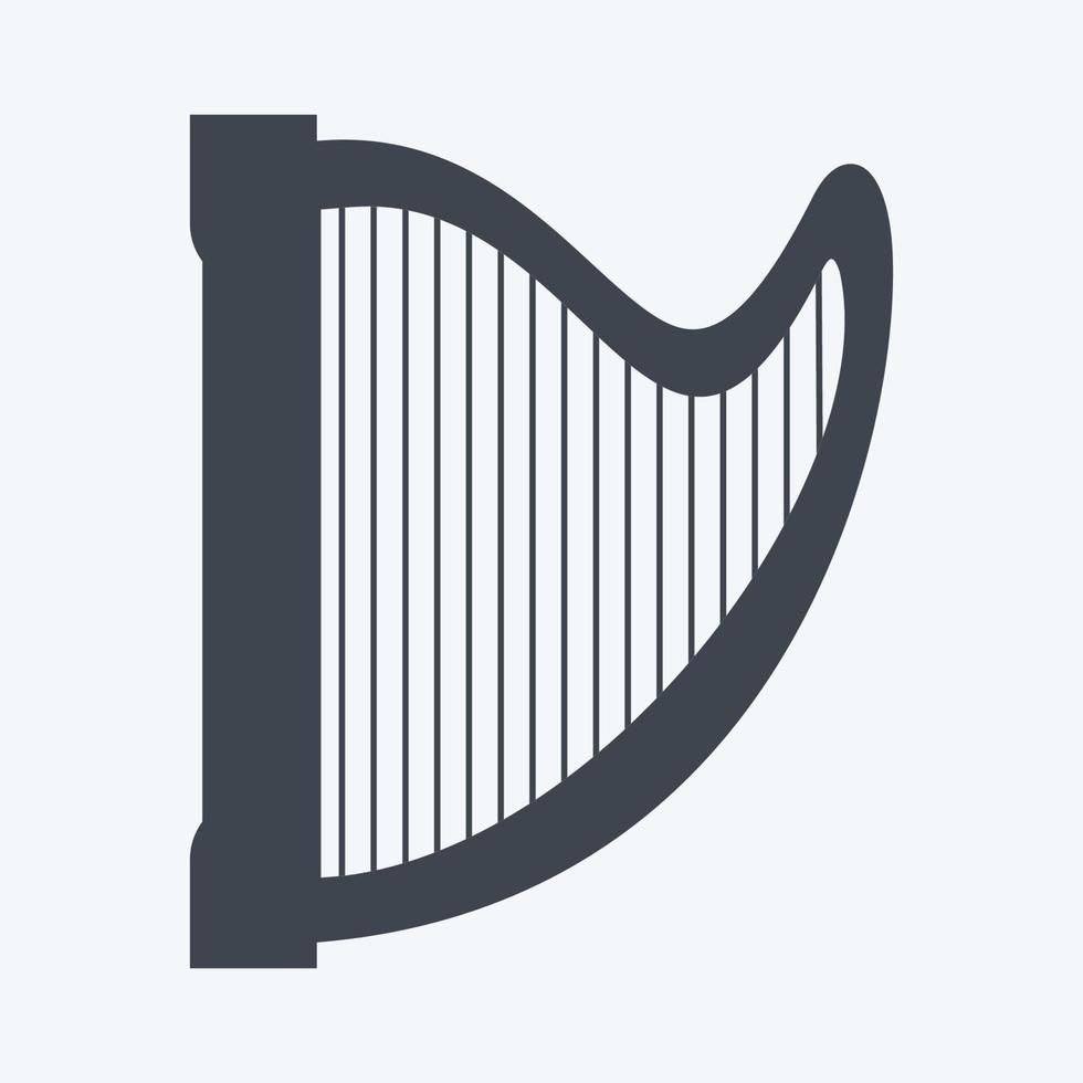 ícone harpa - estilo glifo - ilustração simples, bom para impressões, anúncios, etc. vetor
