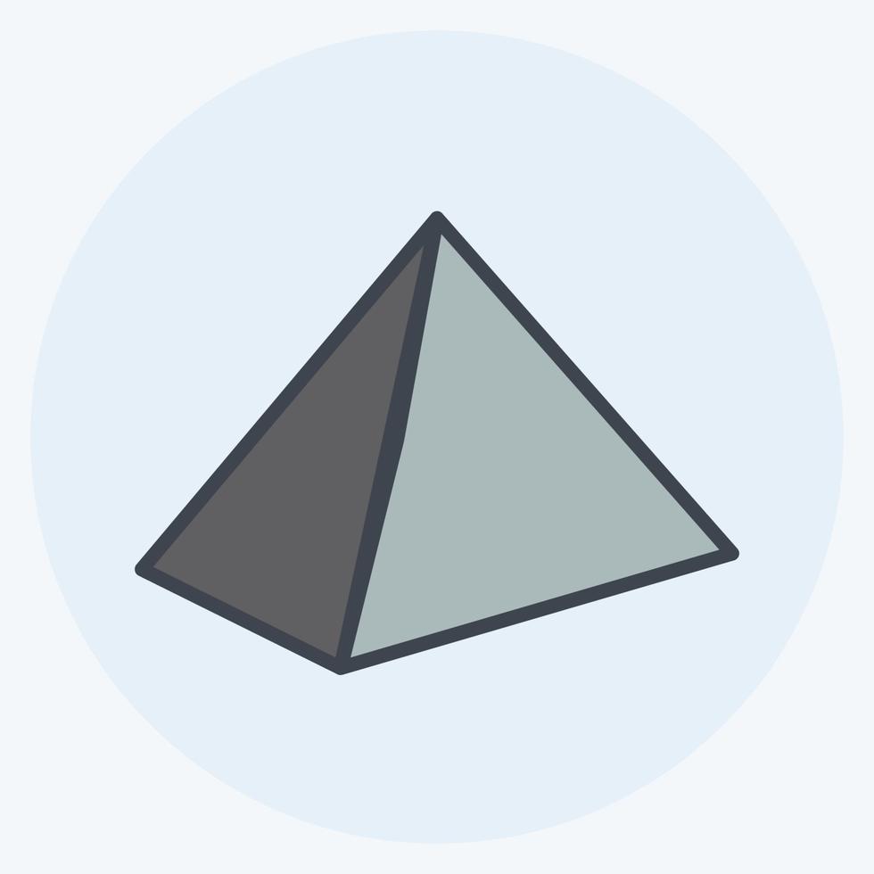 ícone da pirâmide - estilo companheiro de cor - ilustração simples vetor