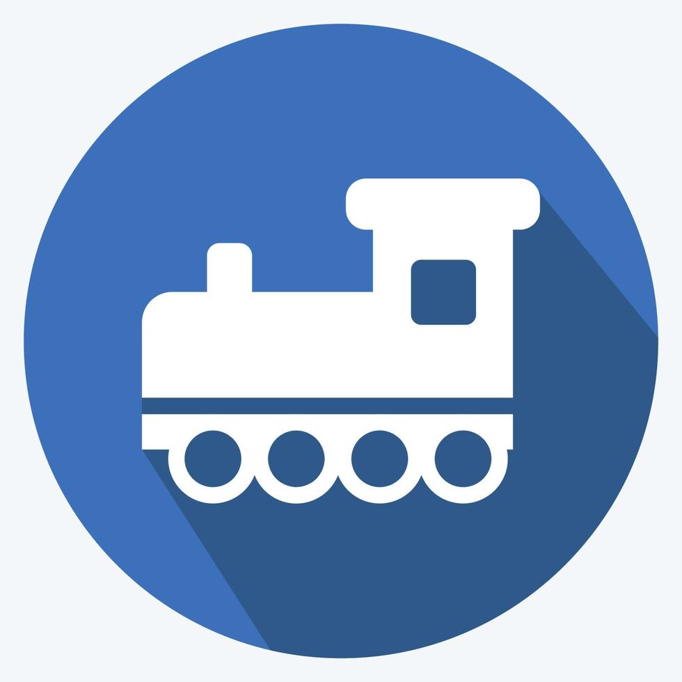 icon toy train i - estilo sombra longa - ilustração simples vetor