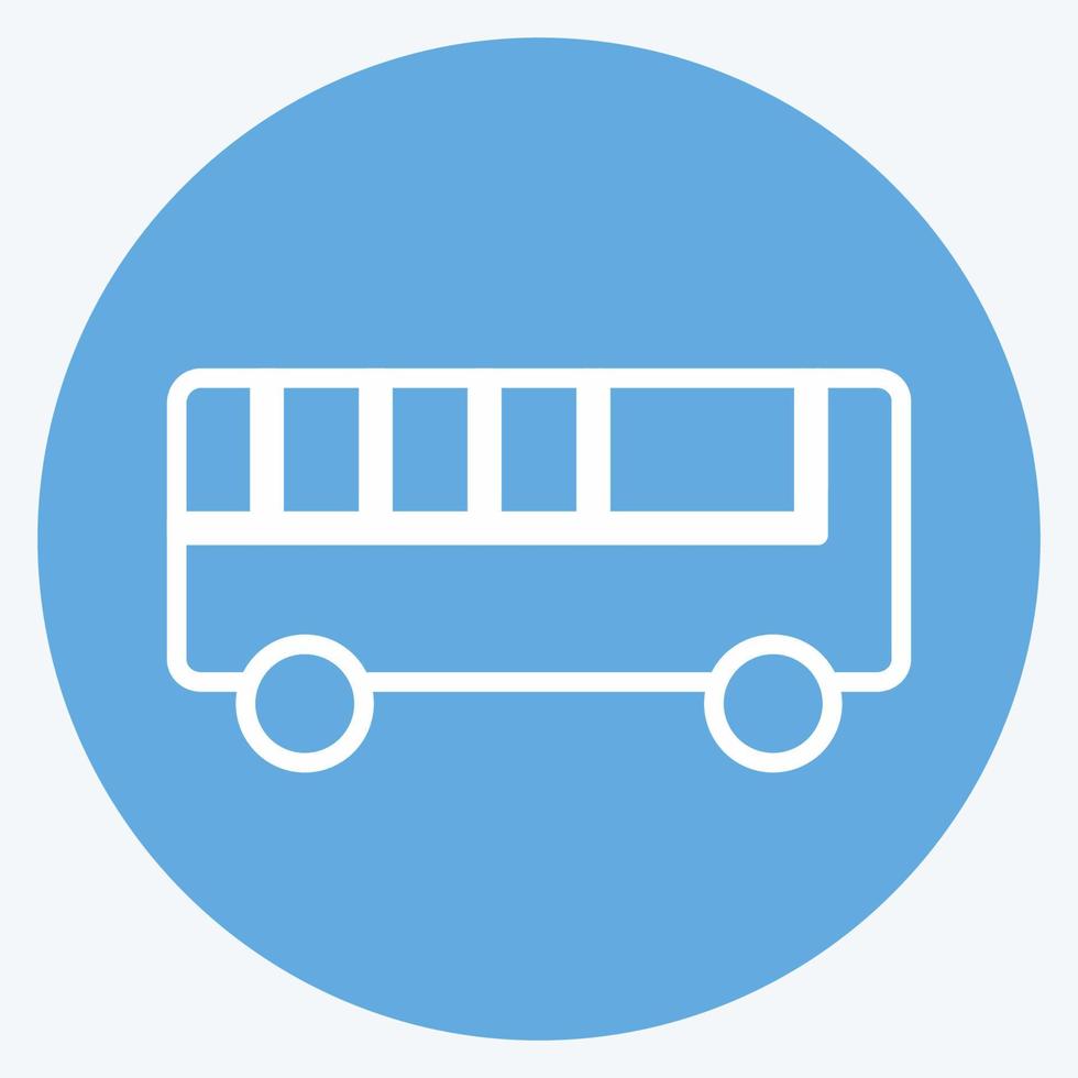 ícone de ônibus de brinquedo - estilo olhos azuis - ilustração simples vetor