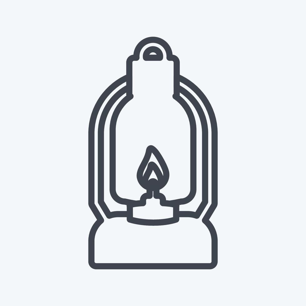 ícone aceso lâmpada - estilo de linha - ilustração simples vetor