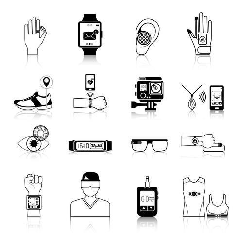Conjunto de ícones de gadgets e dispositivos vetor