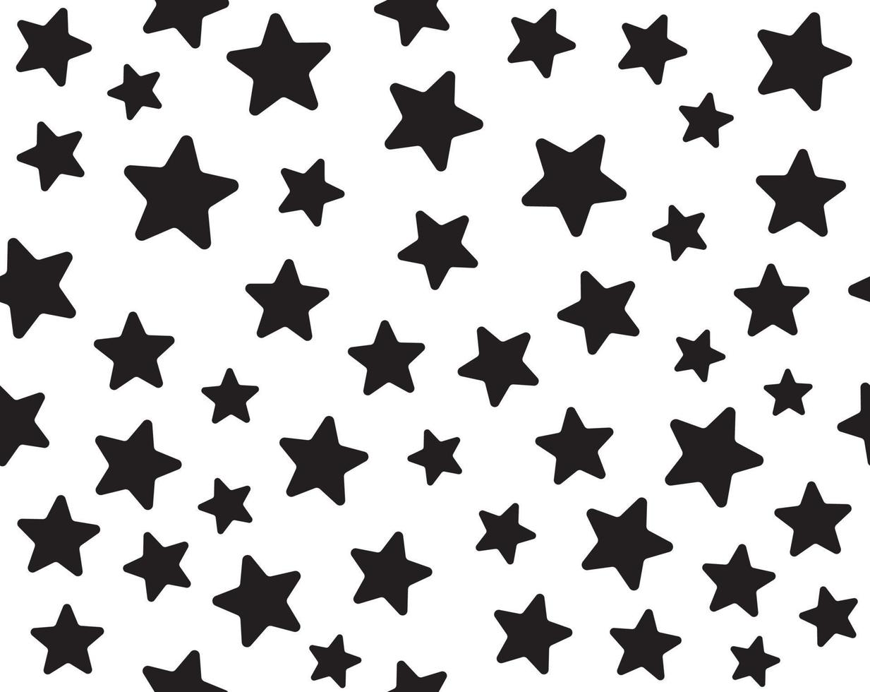 padrão de estrelas em preto e branco vetor