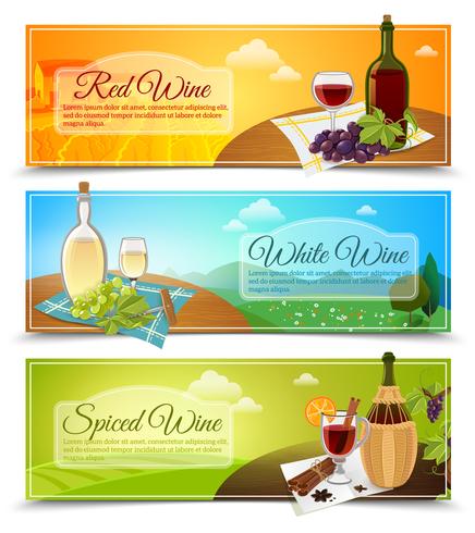 Conjunto de Banners de vinho vetor