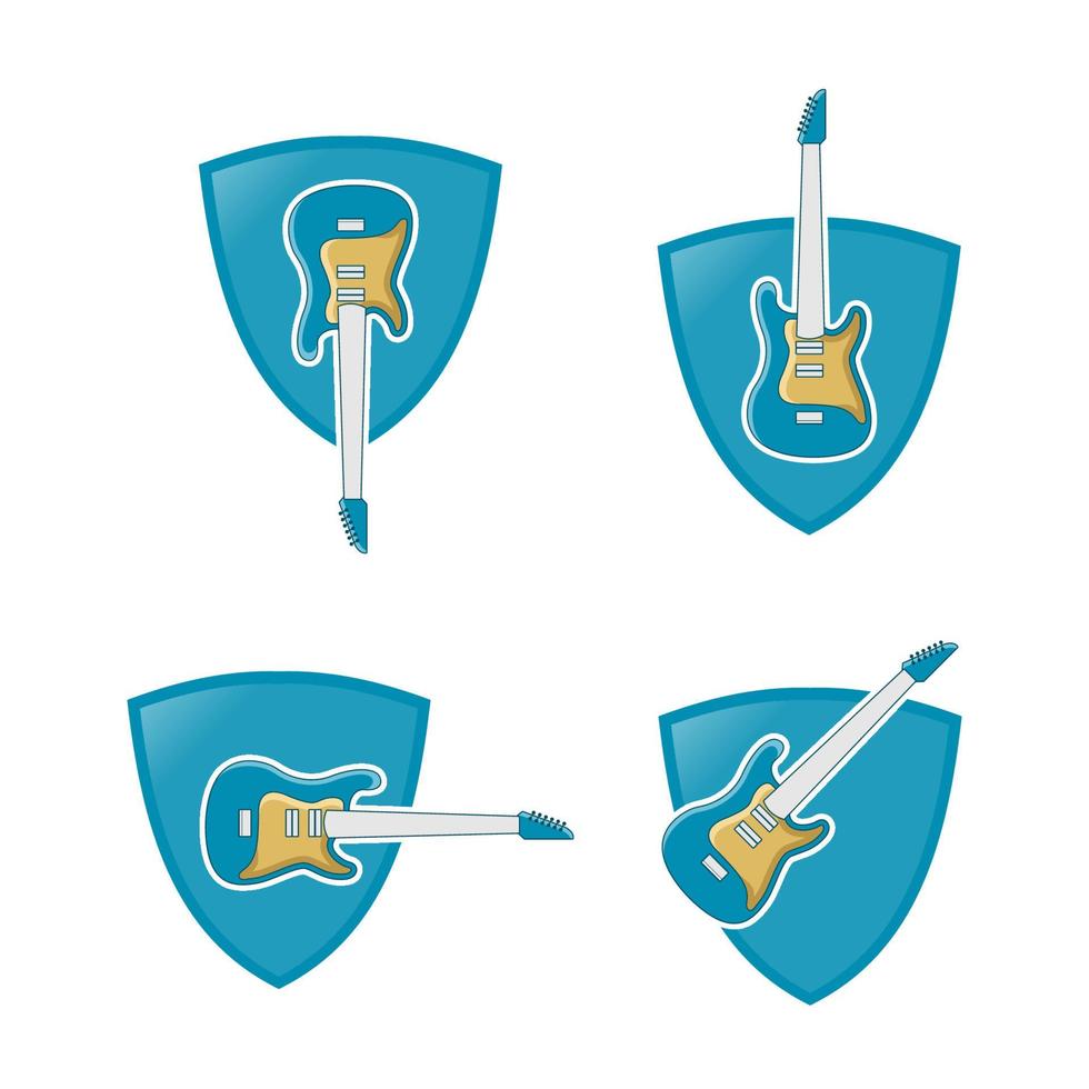 gráfico de vetor de ilustração de logotipo de palheta de guitarra. perfeito para usar para companhia de música