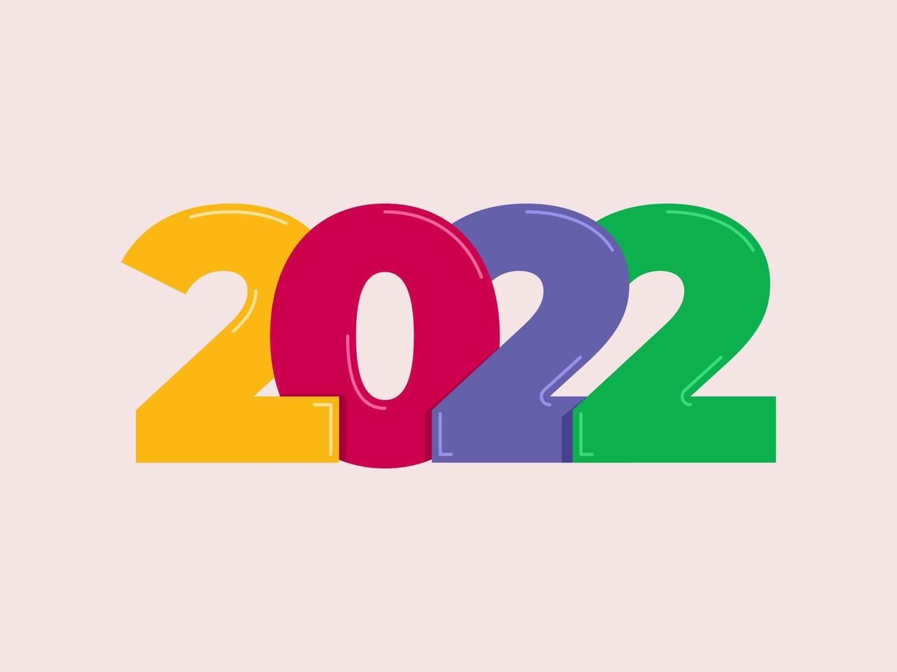feliz ano novo 2022, design simples e fresco, adequado para toda a decoração vetor