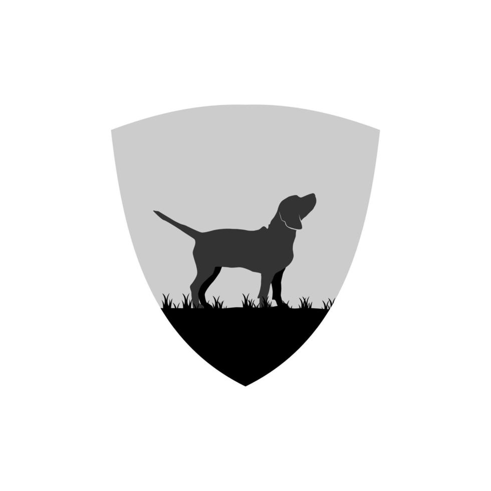 ilustração gráfico vetorial do logotipo do escudo do cão beagle. perfeito para usar para empresa de tecnologia vetor