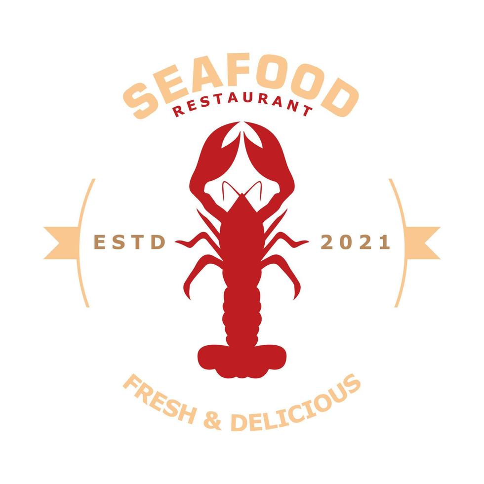 gráfico de vetor de ilustração do logotipo de restaurante de frutos do mar de lagosta. perfeito para usar em empresas alimentícias