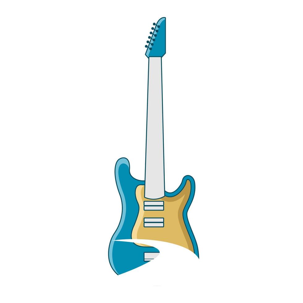 ilustração gráfico vetorial do logotipo da guitarra do rio. perfeito para usar para companhia de música vetor