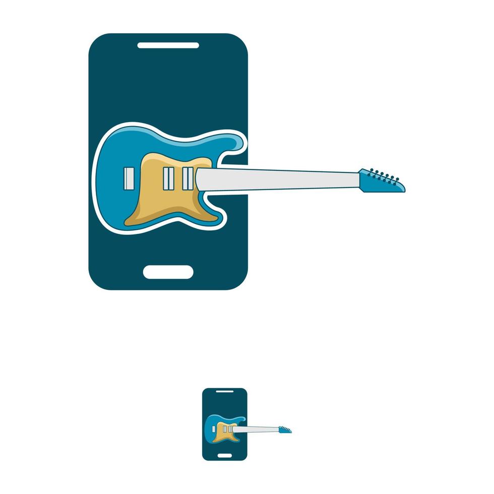 ilustração vetorial gráfico do logotipo de aplicativos de guitarra. perfeito para usar para empresas de música ou jogos vetor