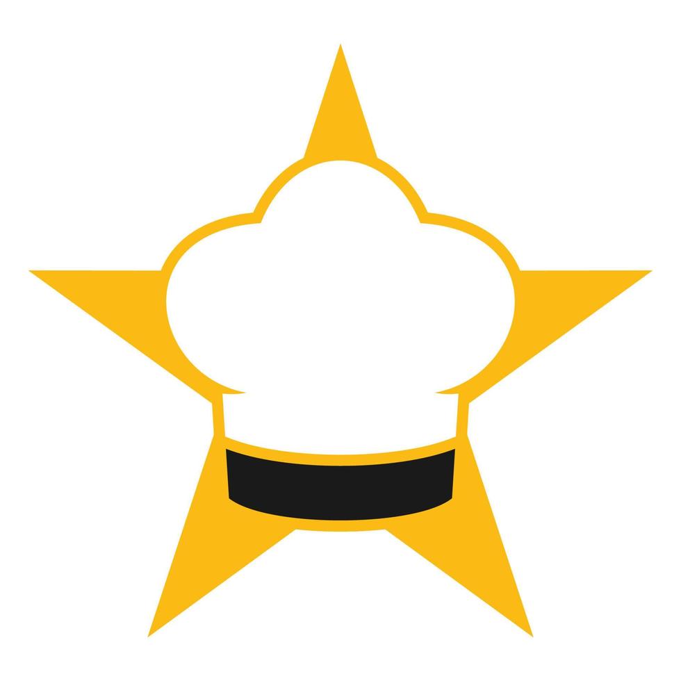 gráfico de vetor de ilustração do logotipo do chef estrela. perfeito para usar em empresas alimentícias