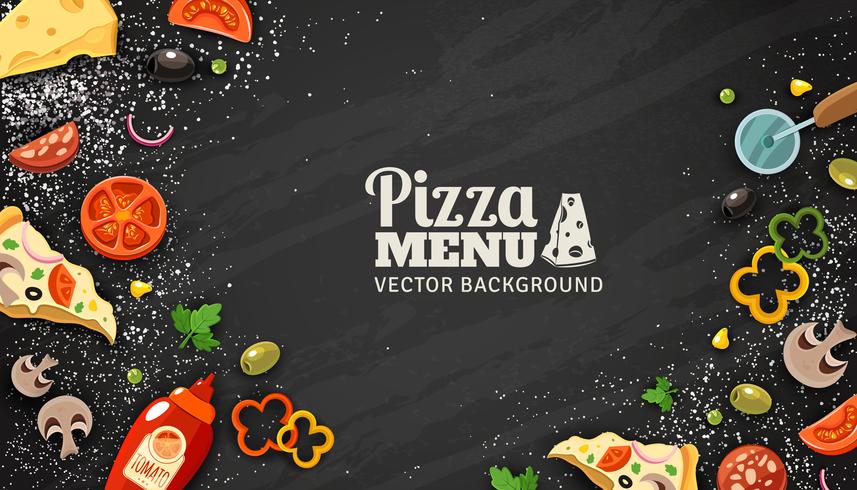 Pizza Menu fundo de quadro de giz vetor