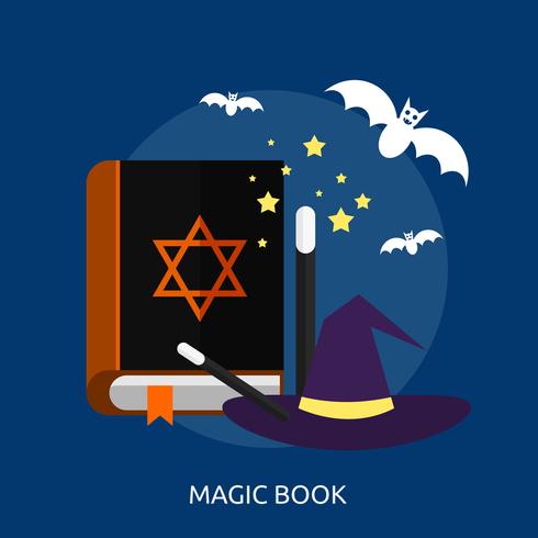 Ilustração conceitual de livro mágico Design vetor