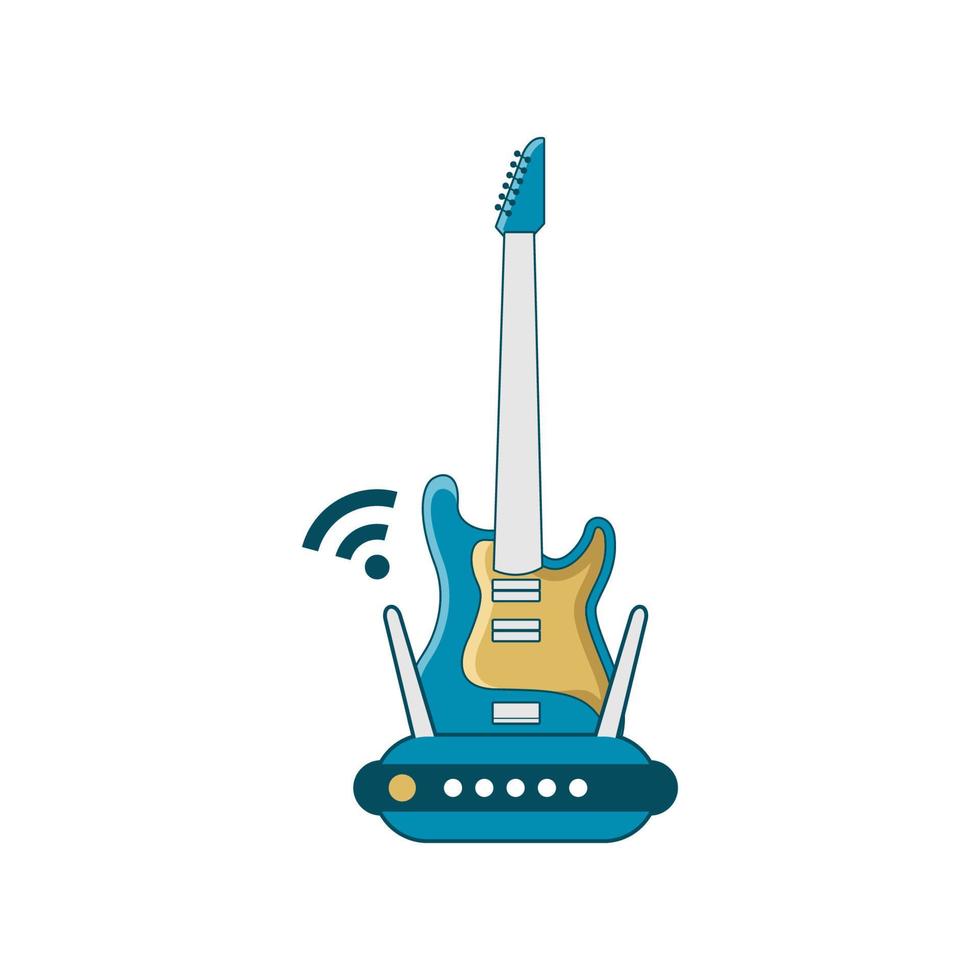 ilustração vetorial gráfico do logotipo da loja de guitarra. perfeito para usar para companhia de música vetor