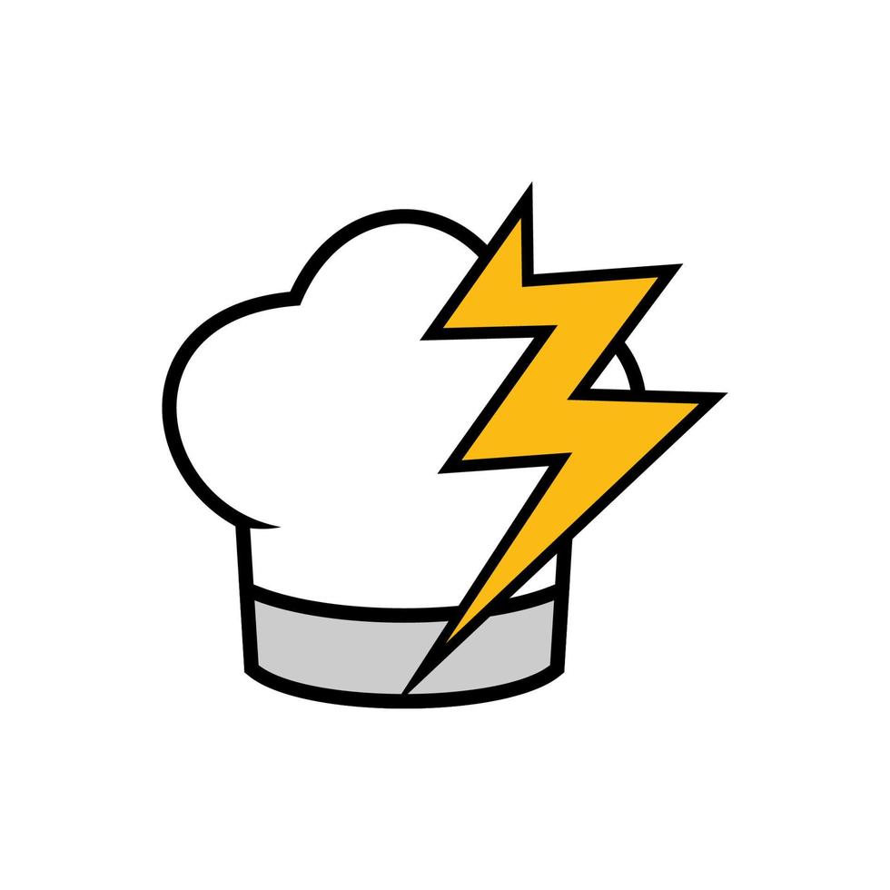 gráfico de vetor de ilustração do logotipo do chef de trovão. perfeito para usar para empresa de tecnologia