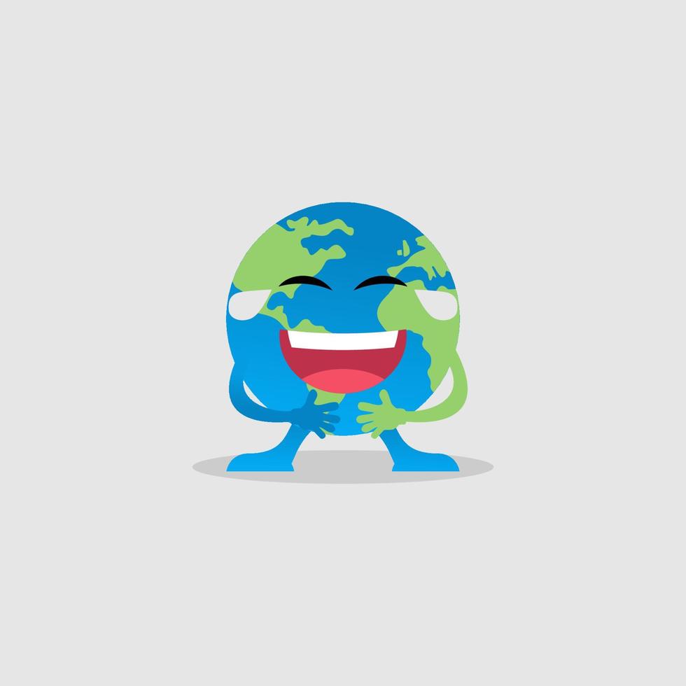 gráfico de vetor de ilustração de personagem de terra feliz. perfeito para usar em campanhas do Dia da Terra e programas de preservação da Terra