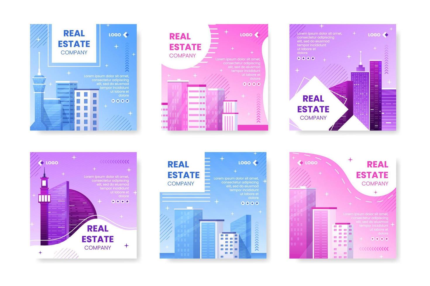 ilustração de design plano de modelo de postagem de investimento imobiliário editável de fundo quadrado adequado para mídia social, cartão comemorativo e anúncios de internet na web vetor