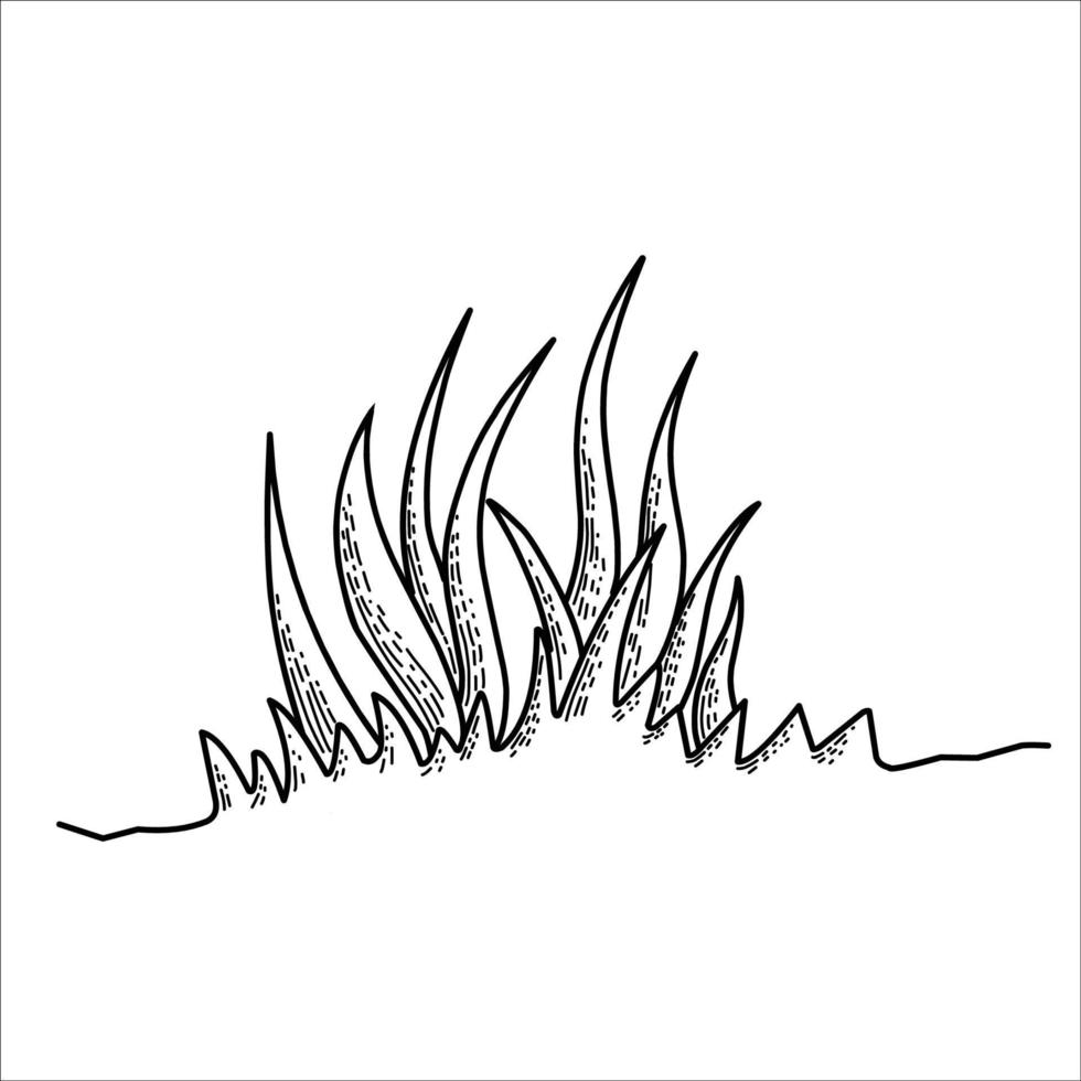 silhueta de vetor de grama desenho esboço