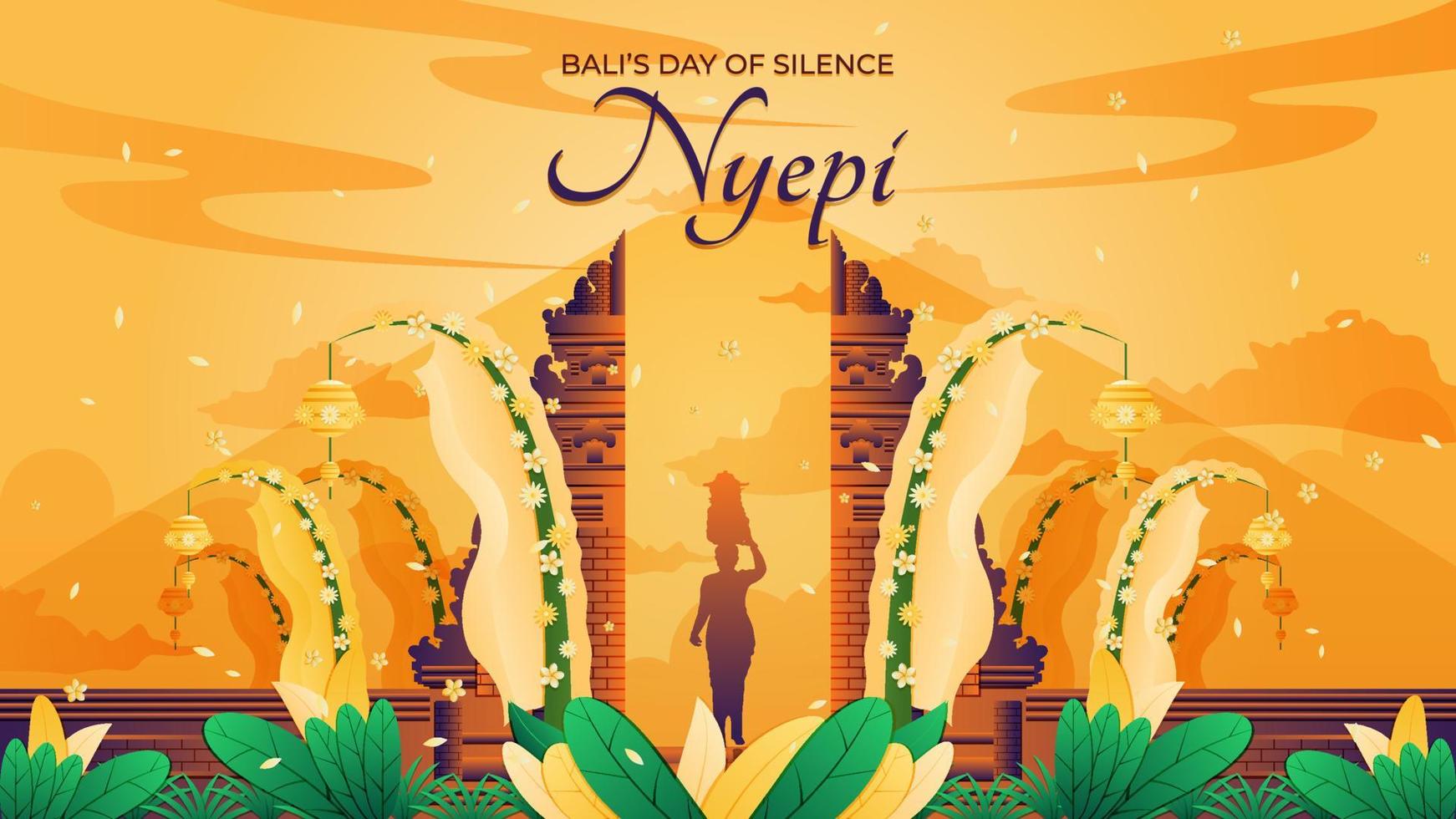 celebração nyepi gradiente vetor