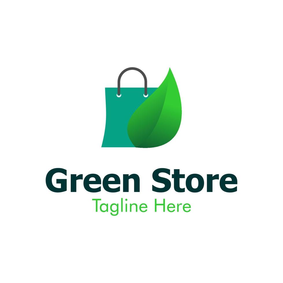 ilustração vetorial gráfico do logotipo da loja verde. perfeito para usar para empresa de tecnologia vetor