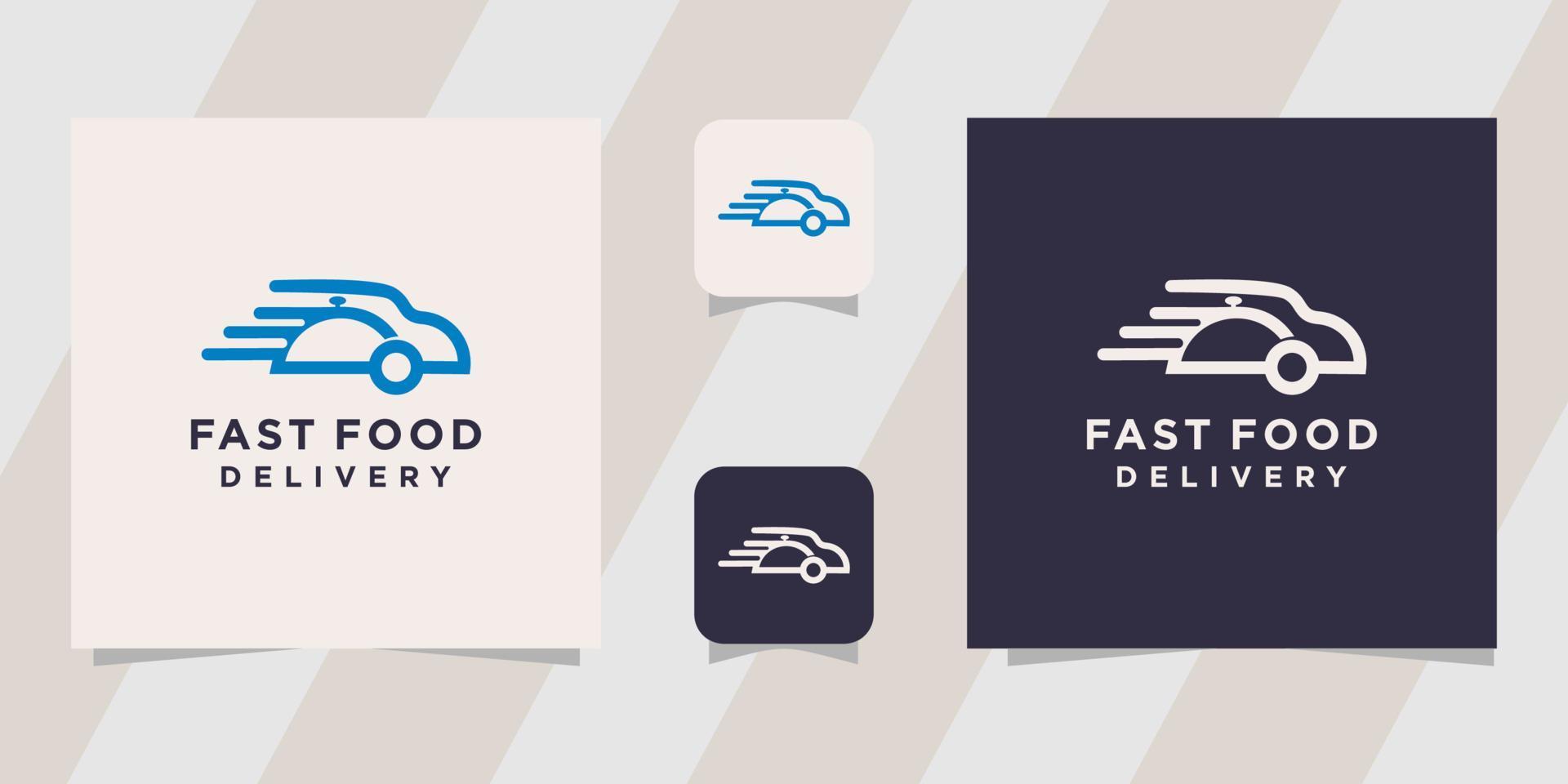 design de logotipo de entrega de fast food vetor