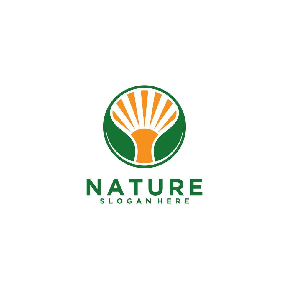 modelo de logotipo da natureza, vetor, ícone em fundo branco vetor