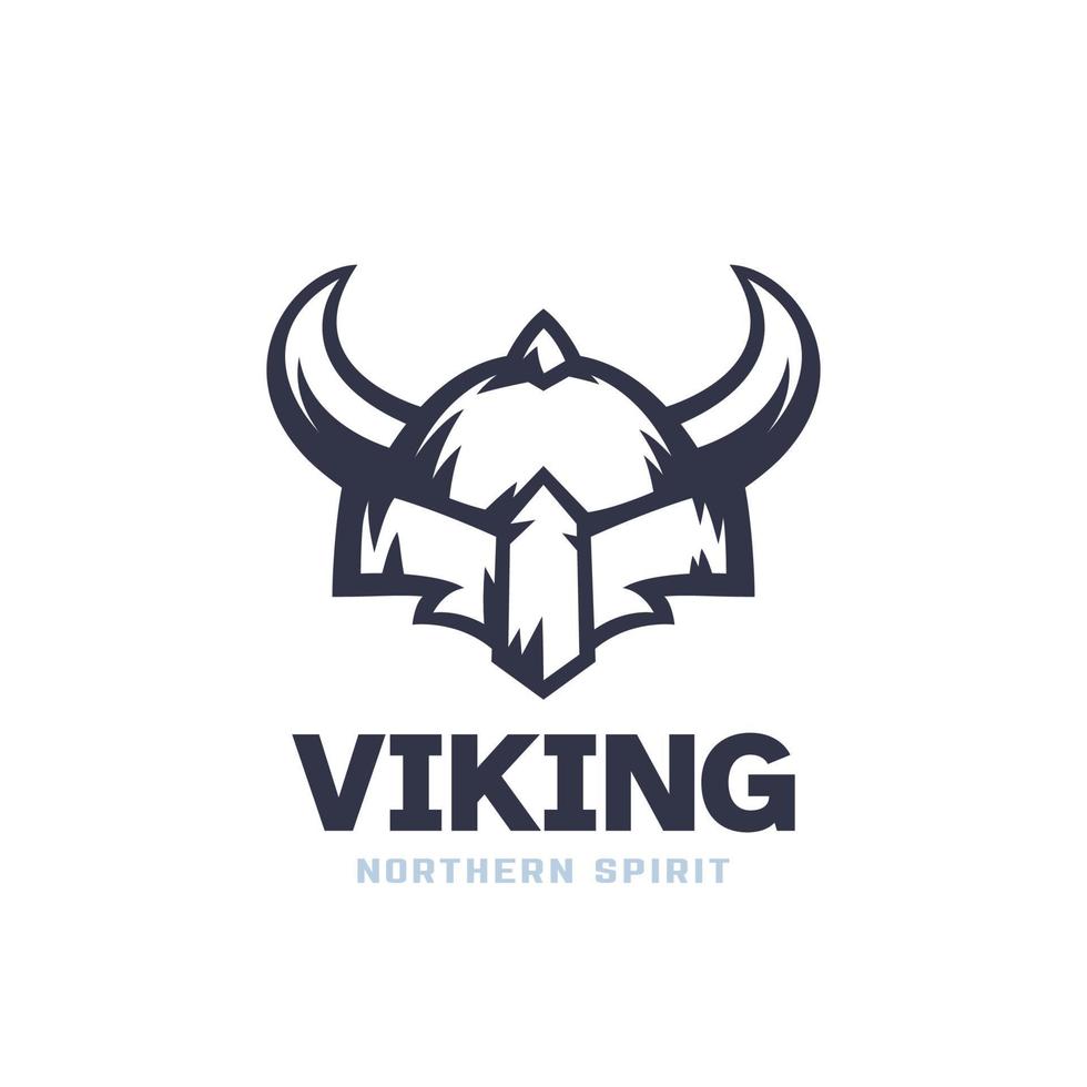 logotipo do viking com capacete com chifres vetor