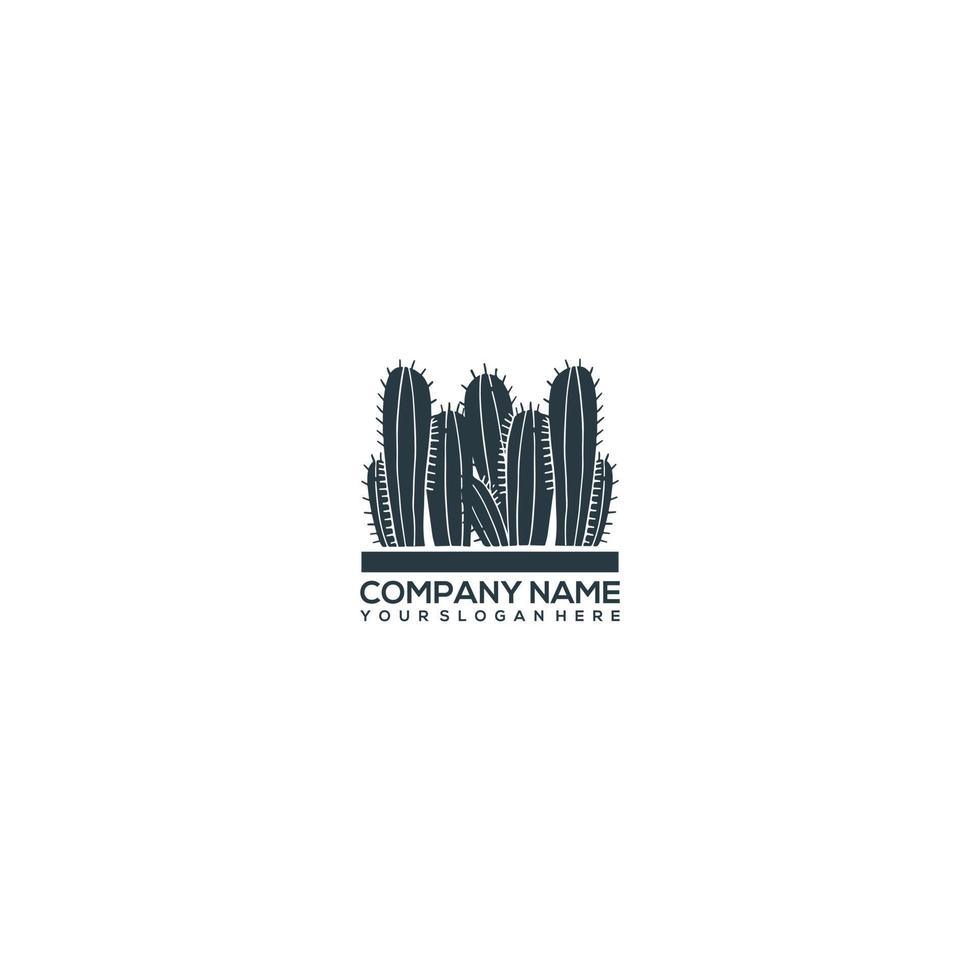 design de logotipo abstrato cacto business nature vetor