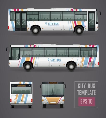 Modelo de ônibus da cidade em estilo realista vetor