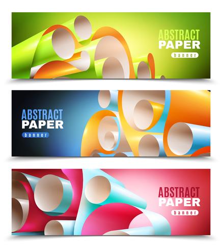 Conjunto de Banners de rolo de papel vetor