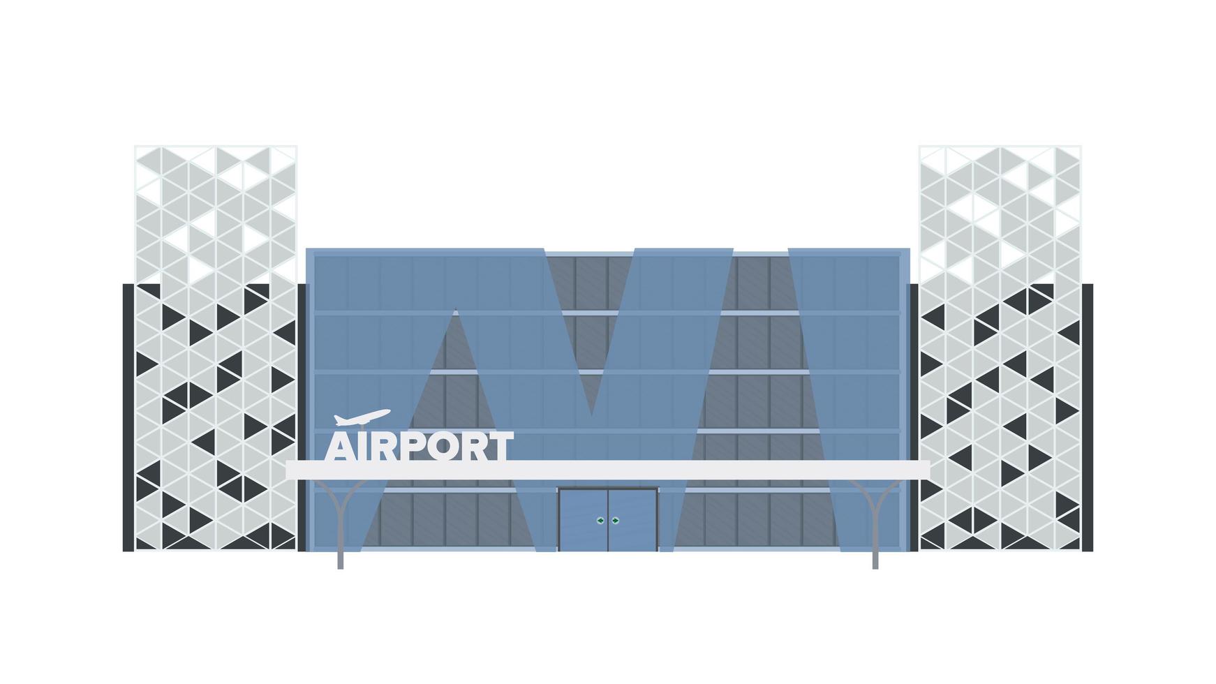 aeroporto moderno. aeroporto em um estilo simples. Isolado em um fundo branco. ilustração vetorial. vetor