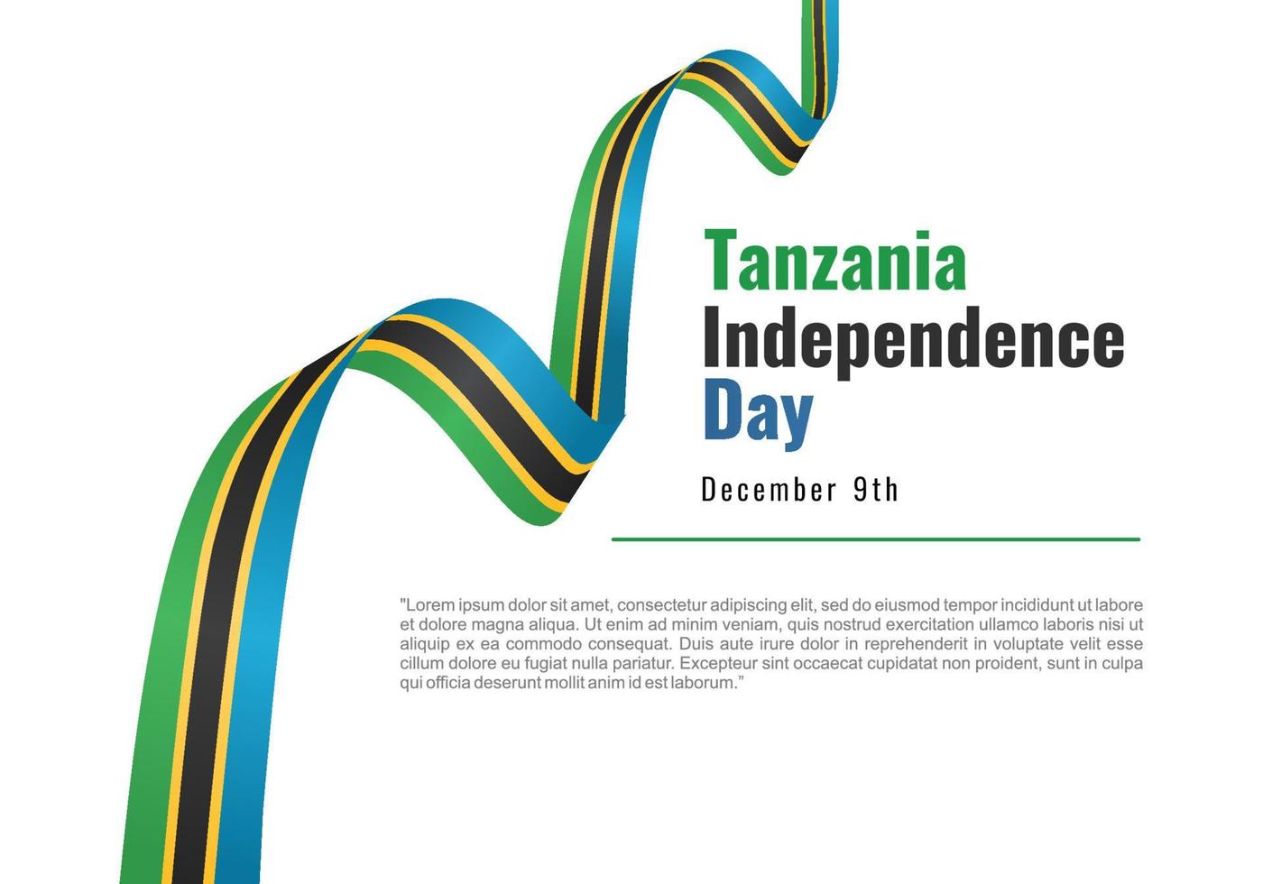 fundo do dia da independência da Tanzânia para celebração nacional. vetor