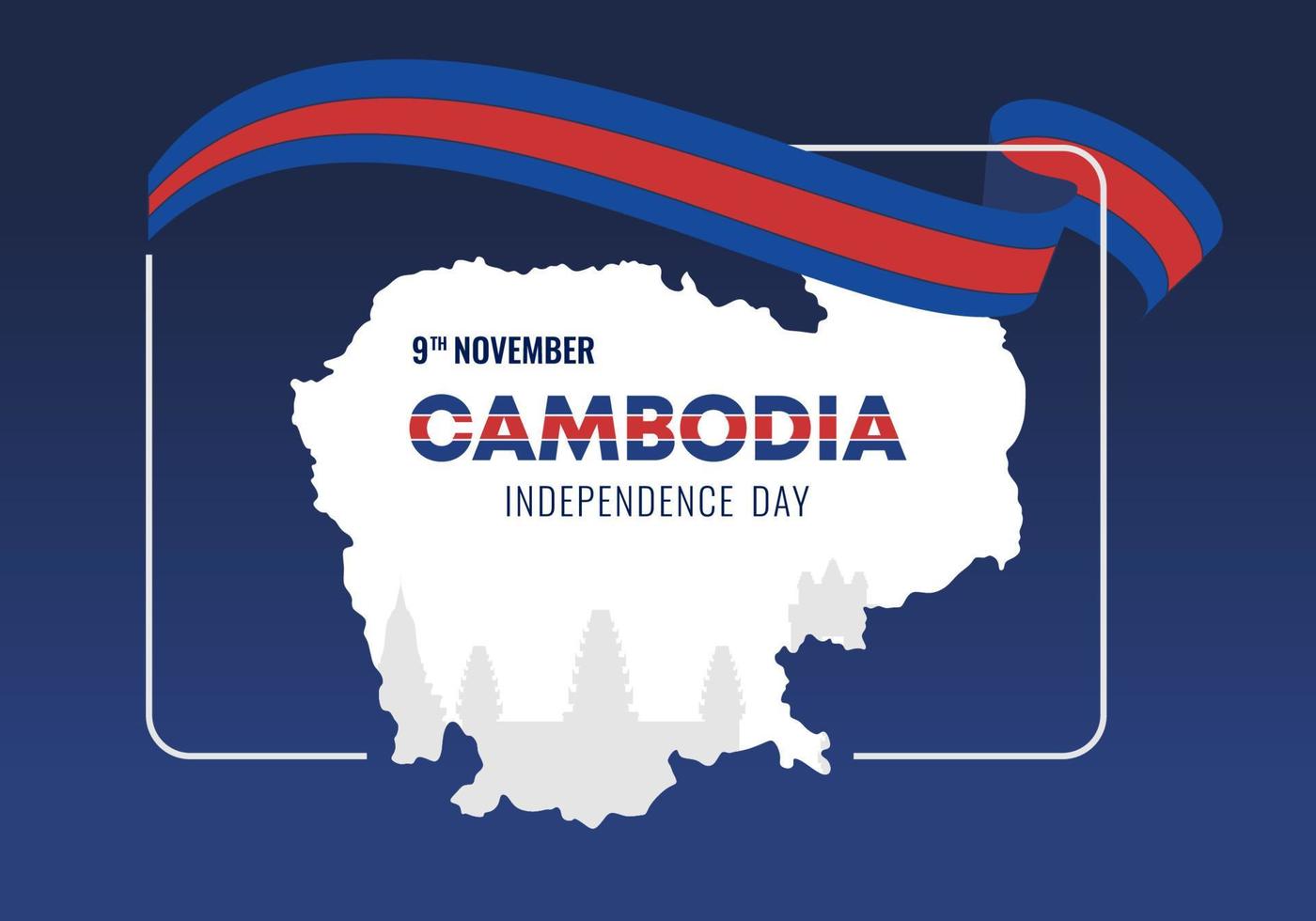 Fundo de dia da independência do Camboja para celebração nacional. vetor