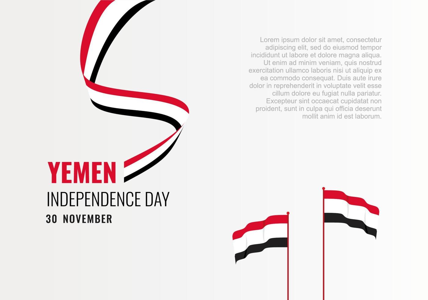 celebração nacional do cartaz do banner do fundo do dia da independência do Iêmen. vetor