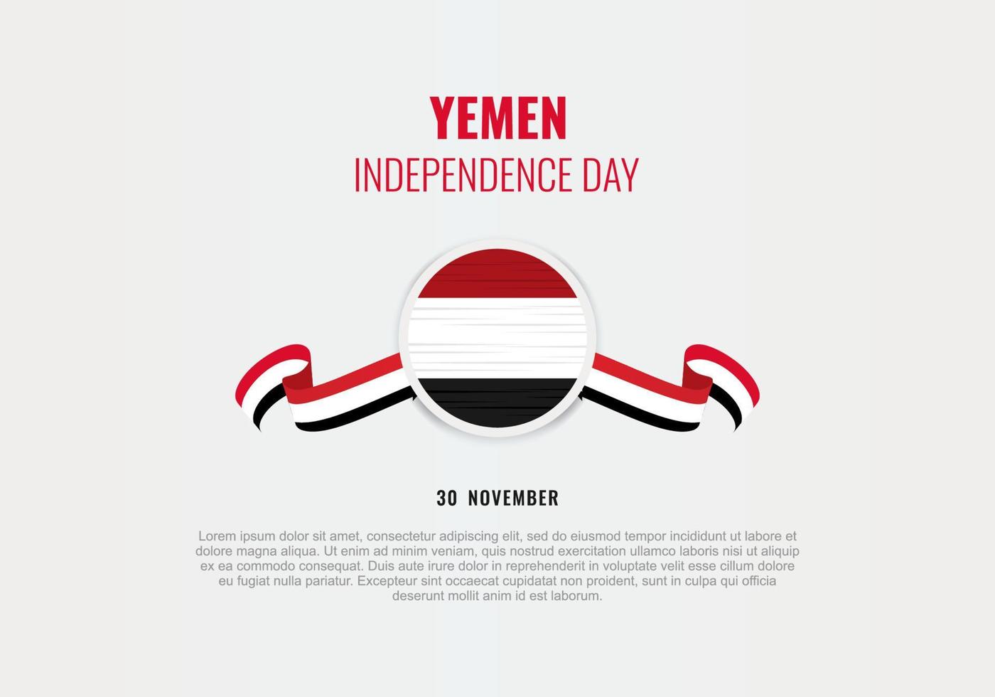 celebração nacional do cartaz do banner do fundo do dia da independência do Iêmen. vetor