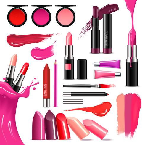 Maquiagem Lip Colour Coleção Realista vetor