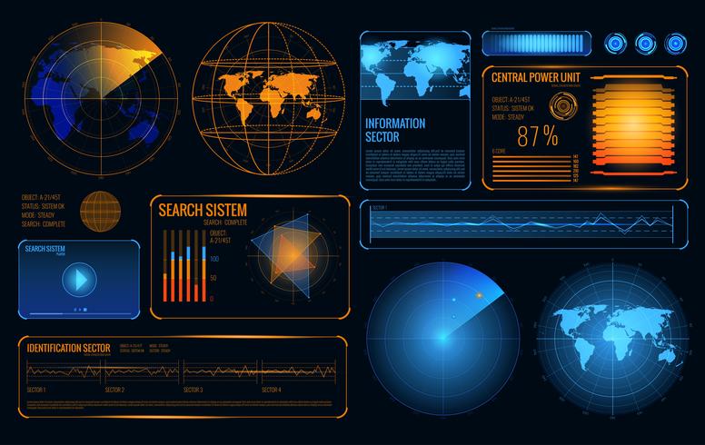 Composição de Interface de Radar Futurista vetor