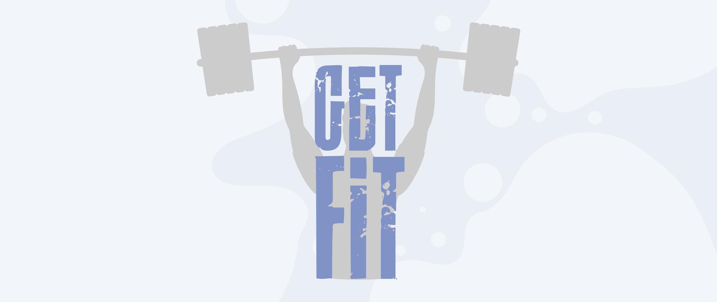 get fit banner. cartaz de esportes. bom para banners, gravuras, ginásios ou artigos esportivos. vetor. vetor