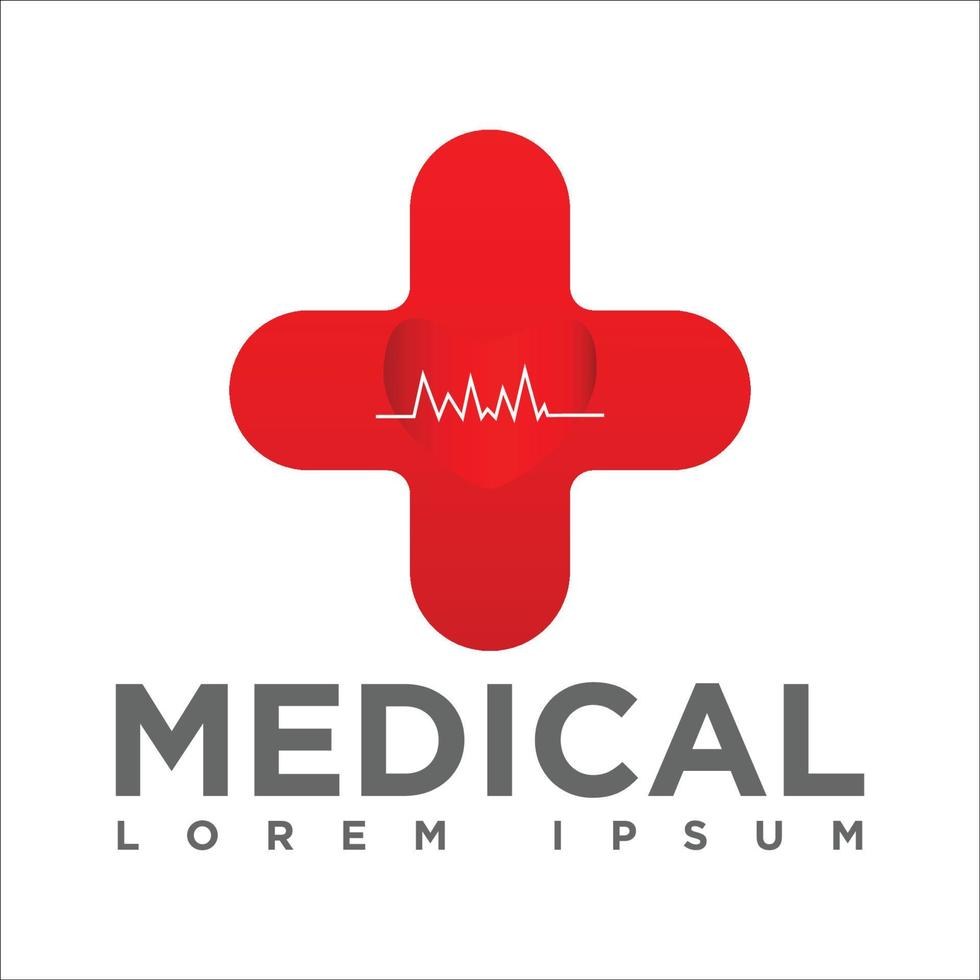 logotipo médico - ilustração em vetor ícone de amor e mais