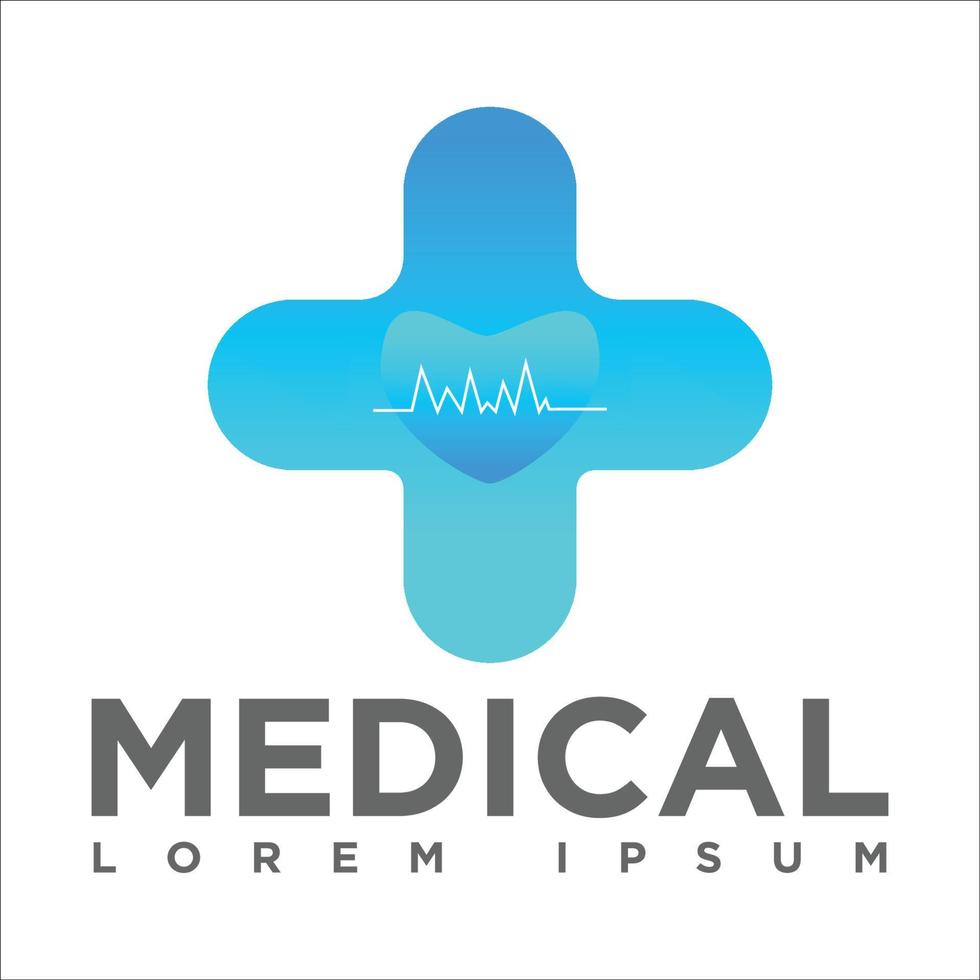 logotipo médico - ilustração em vetor ícone de amor e mais