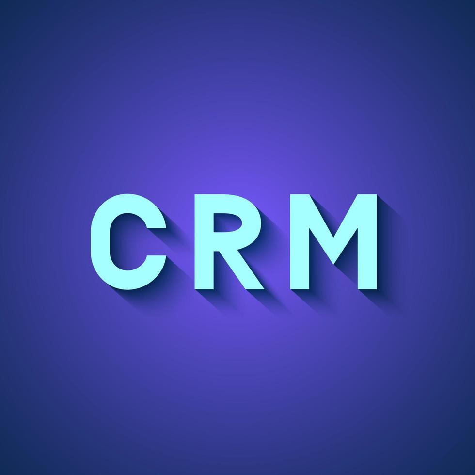 letras crm 3d. ilustração em vetor gerenciamento de relacionamento com o cliente. software para trabalhar com clientes. tecnologias modernas de automação comercial.