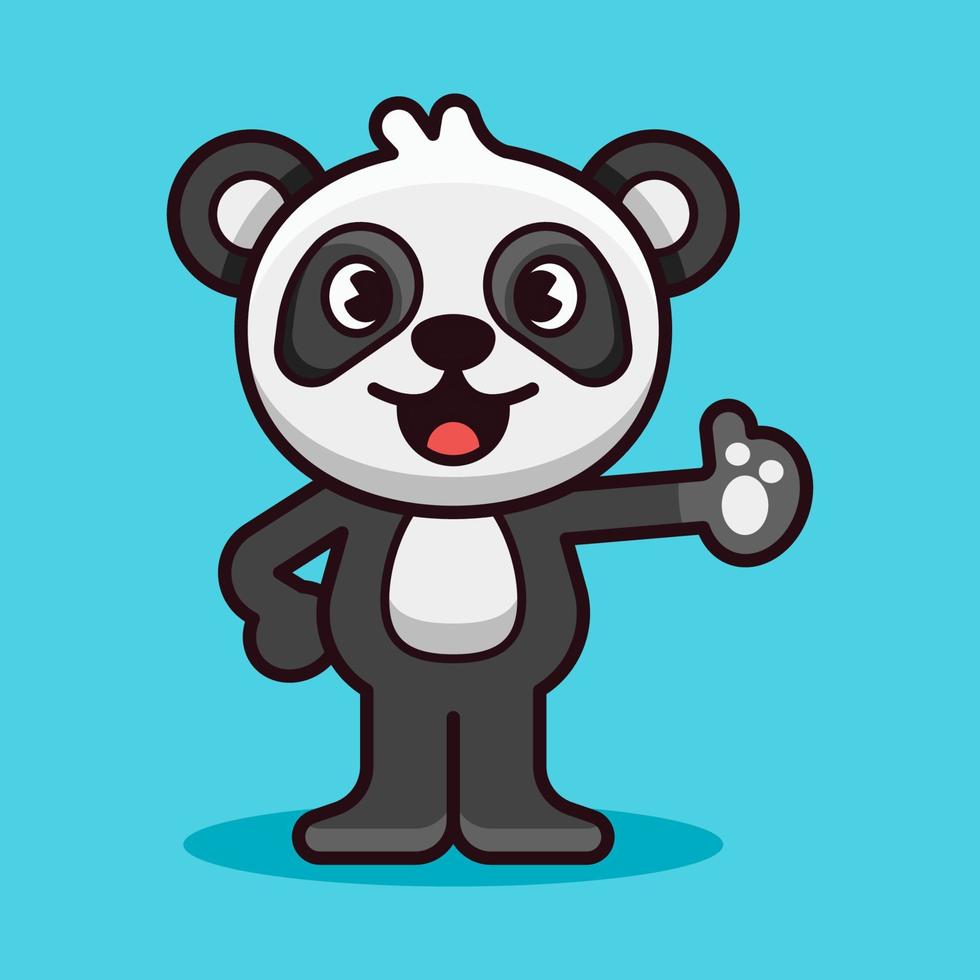 ilustração de pose de panda bom ou polegar para cima vetor