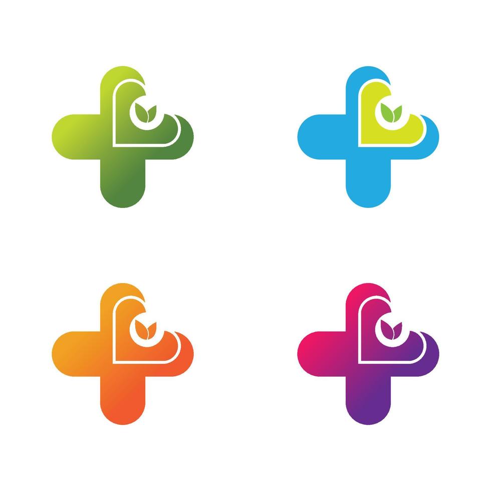 design de conjunto de ícones de modelo de logotipo médico vetor