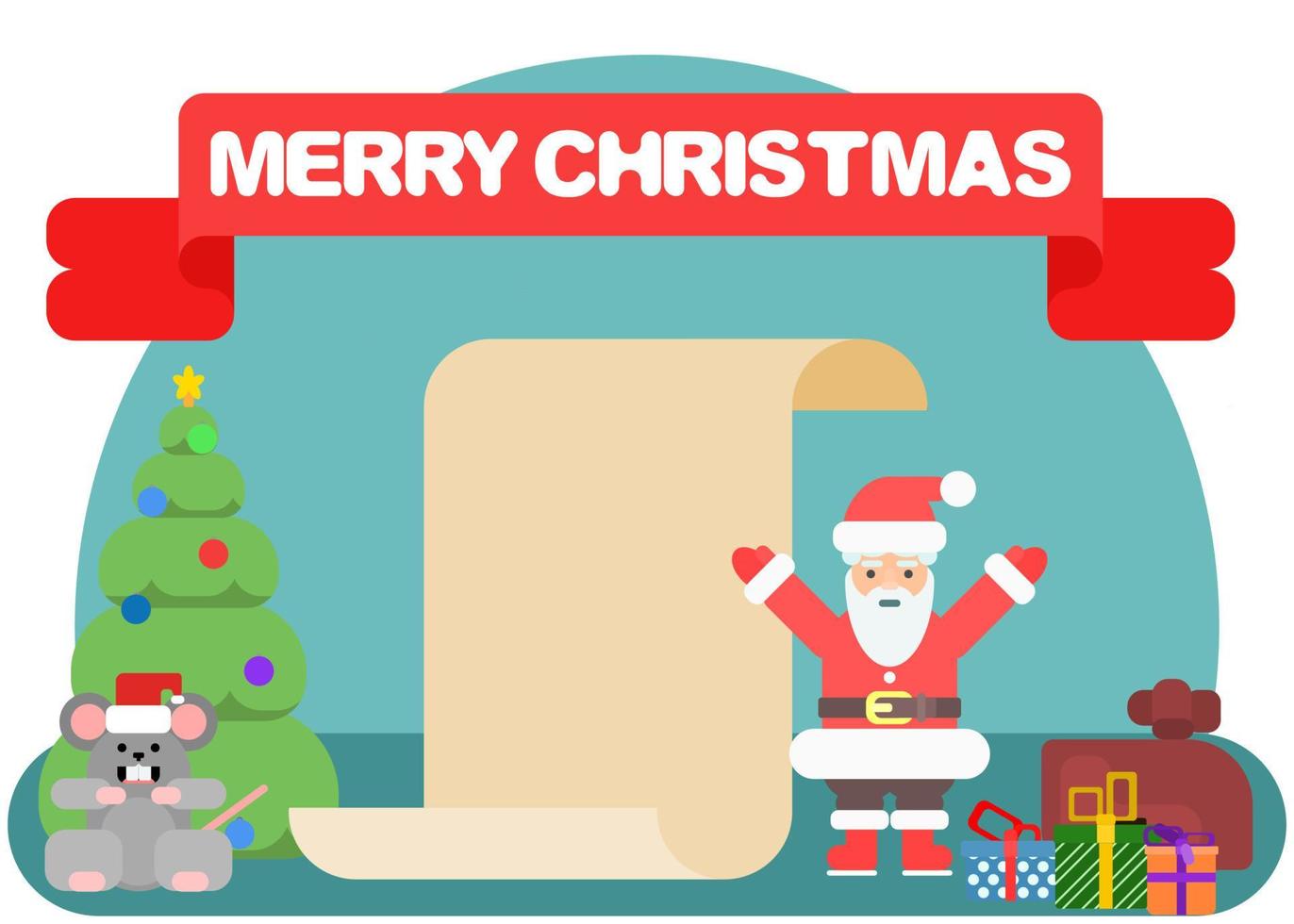 pôster de santa feliz natal. cartão de férias vetor
