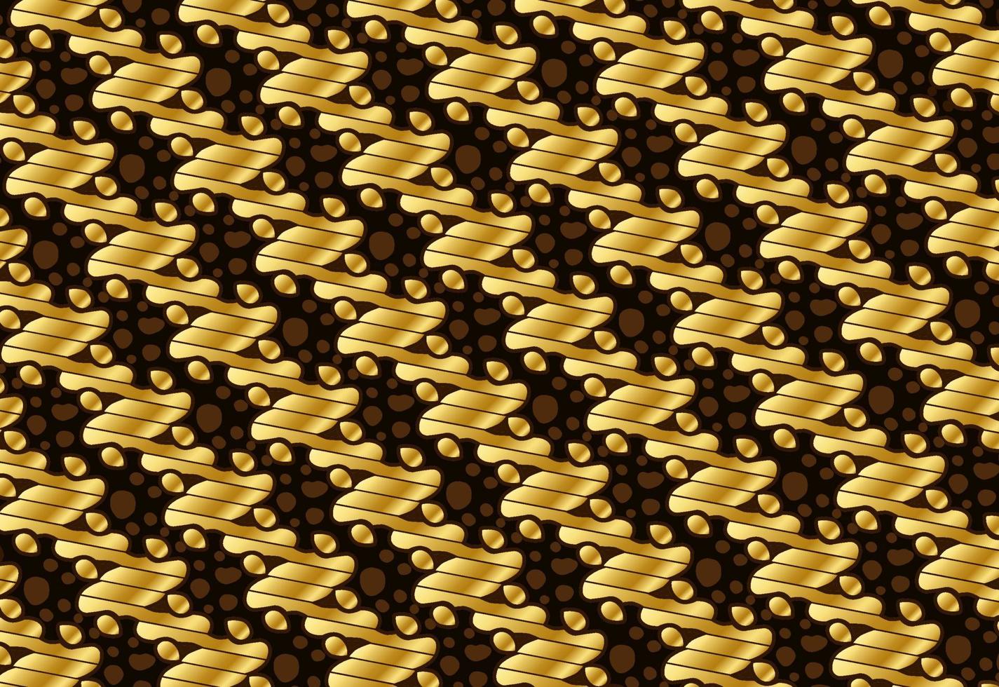 padrão de batik dourado vetor