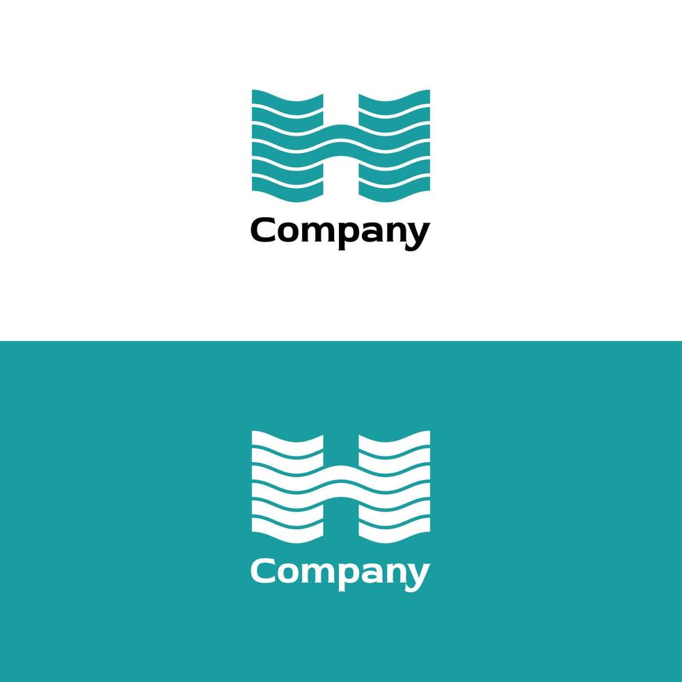 o logotipo da letra h e o fluxo de água são adequados para logotipos de empresas com as iniciais h vetor