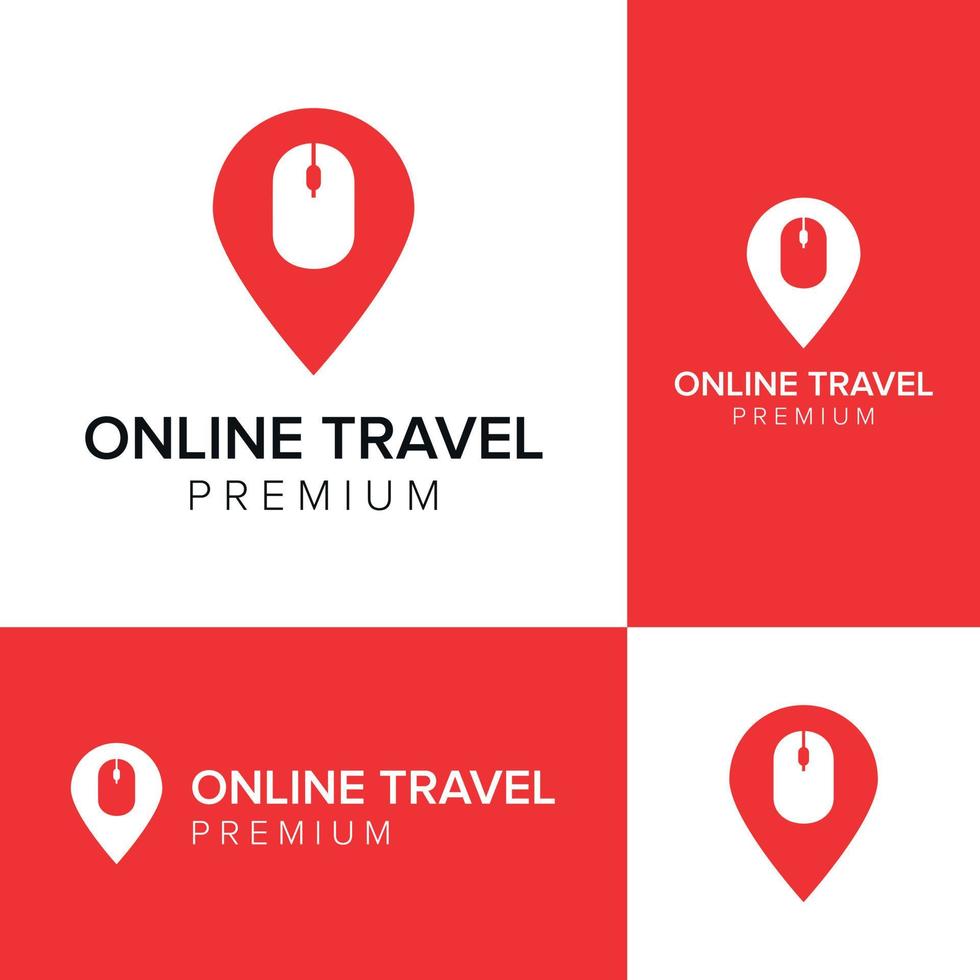 modelo de vetor de ícone de logotipo de viagens online