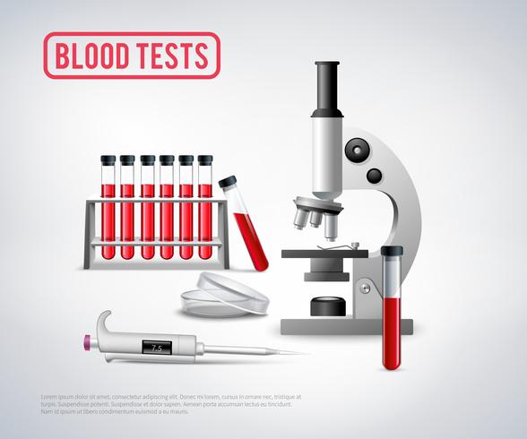 Teste de sangue definir plano de fundo vetor