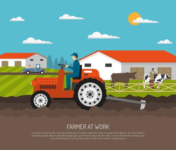 agrimotor trabalha fazenda composição vetor