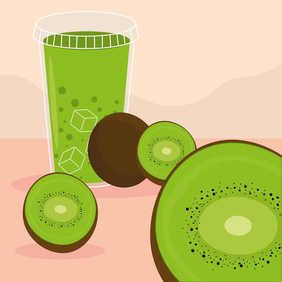 batido com kiwi vetor